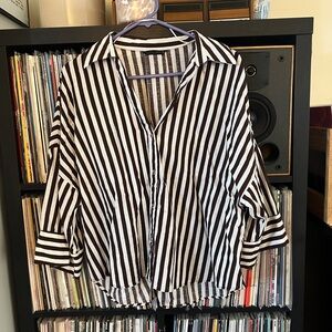 Zara Striped Button Down Shirt